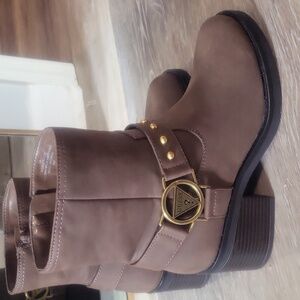 Guess Ankle Boots Brown + Gold